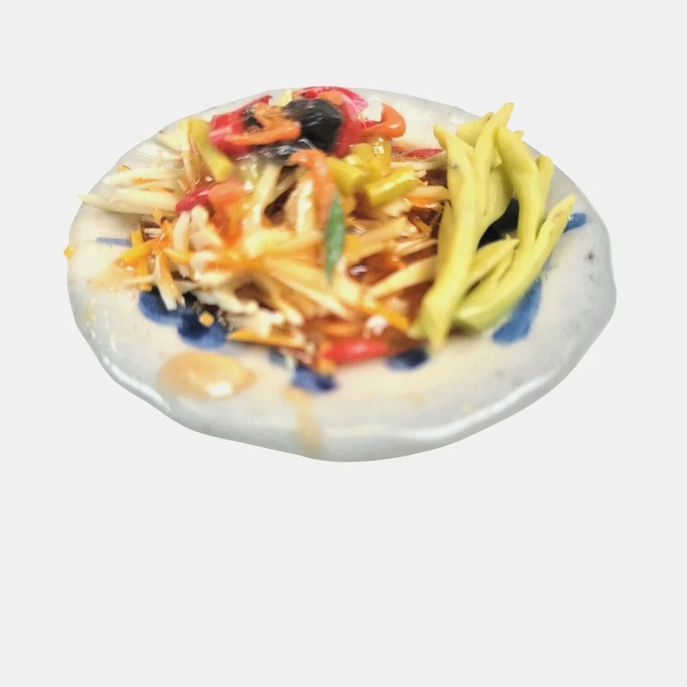 Miniature‎ Thai Papaya Salad Som Tum Fridge Magnet Realistic Food Decor 1.5 Inch